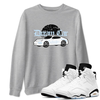 AJ6 White Black shirts to match jordans Dream Car sneaker match tees Air Jordan 6 White Black SNRT Sneaker Tees streetwear brand Heather Grey 1 unisex cotton tee