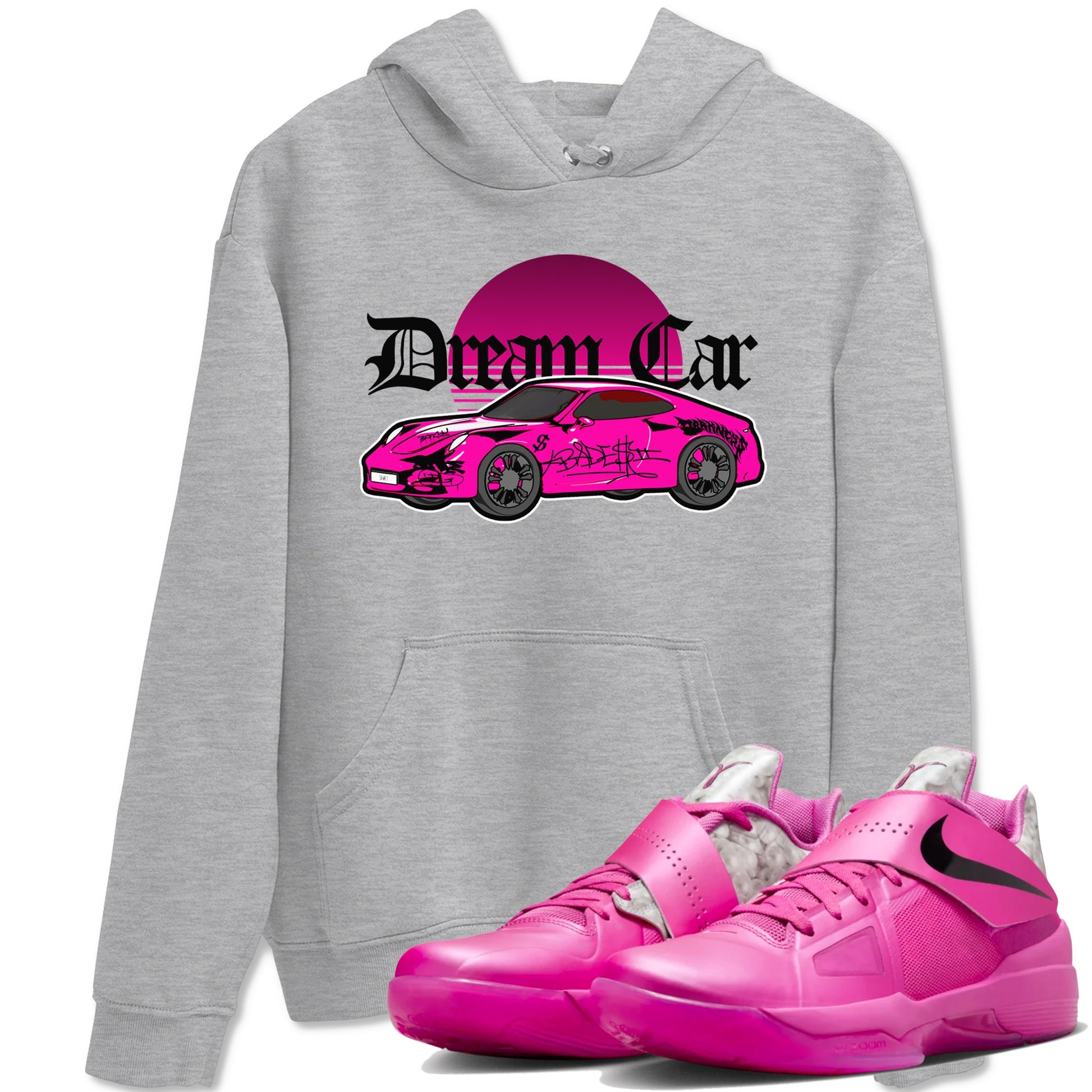 KD 4 Aunt Pearl shirts to match jordans Dream Car graphic tees KD 4 Aunt Pearl t shirts to match sneakers SNRT Sneaker Tees unisex cotton Heather Grey 1 shirts