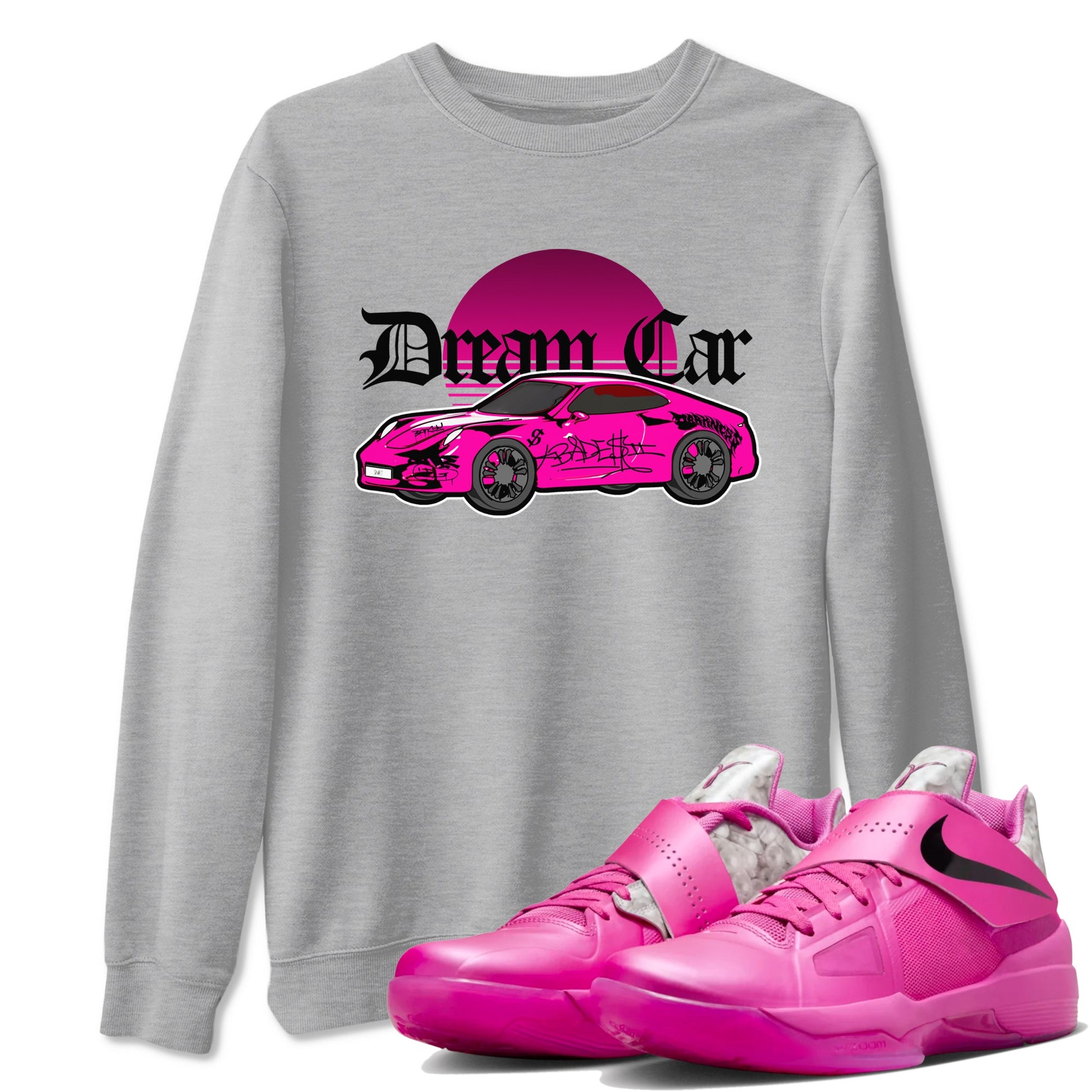 KD 4 Aunt Pearl shirts to match jordans Dream Car graphic tees KD 4 Aunt Pearl t shirts to match sneakers SNRT Sneaker Tees unisex cotton Heather Grey 1 shirts