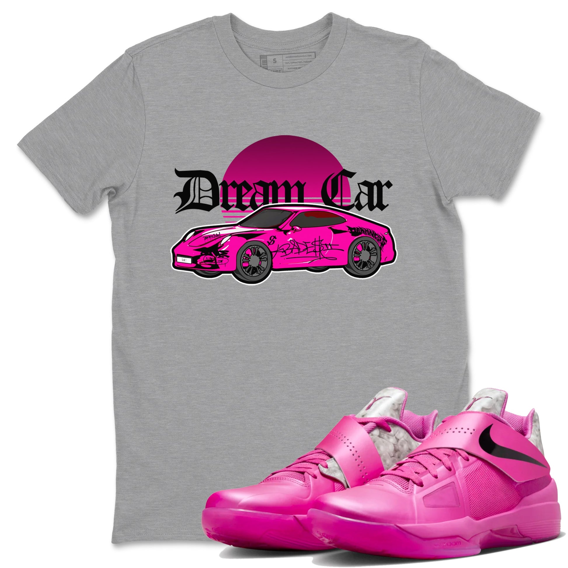 KD 4 Aunt Pearl shirts to match jordans Dream Car graphic tees KD 4 Aunt Pearl t shirts to match sneakers SNRT Sneaker Tees unisex cotton Heather Grey 1 shirts