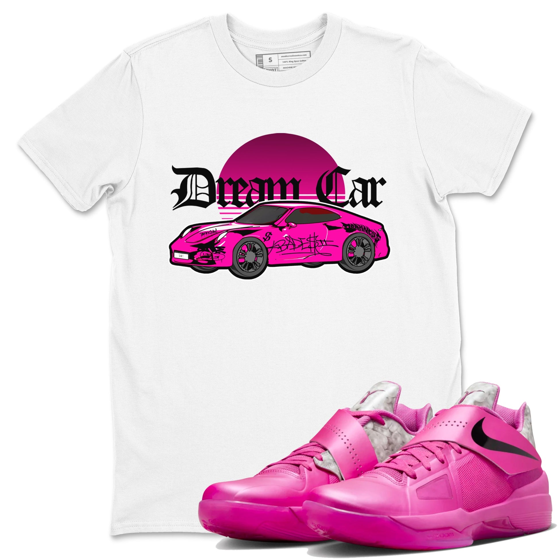 KD 4 Aunt Pearl shirts to match jordans Dream Car graphic tees KD 4 Aunt Pearl t shirts to match sneakers SNRT Sneaker Tees unisex cotton White 1 shirts