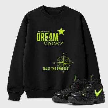 Sneaker match tees – Sneaker Tees To Match Air Foamposite Pro Black Shoes – Dream Chaser Tee Black 1