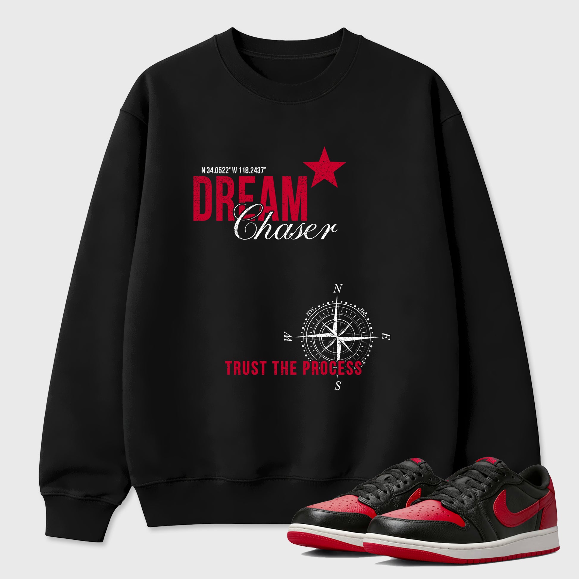 Sneaker match tees – Sneaker Tees To Match Air Jordan 1 Banned Shoes – Dream Chaser Tee Black 1