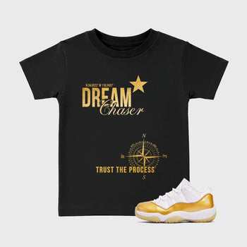 Sneaker match tees – Sneaker Tees To Match Air Jordan 11 Mother's Day Shoes – Dream Chaser Kids T-Shirt Black 1