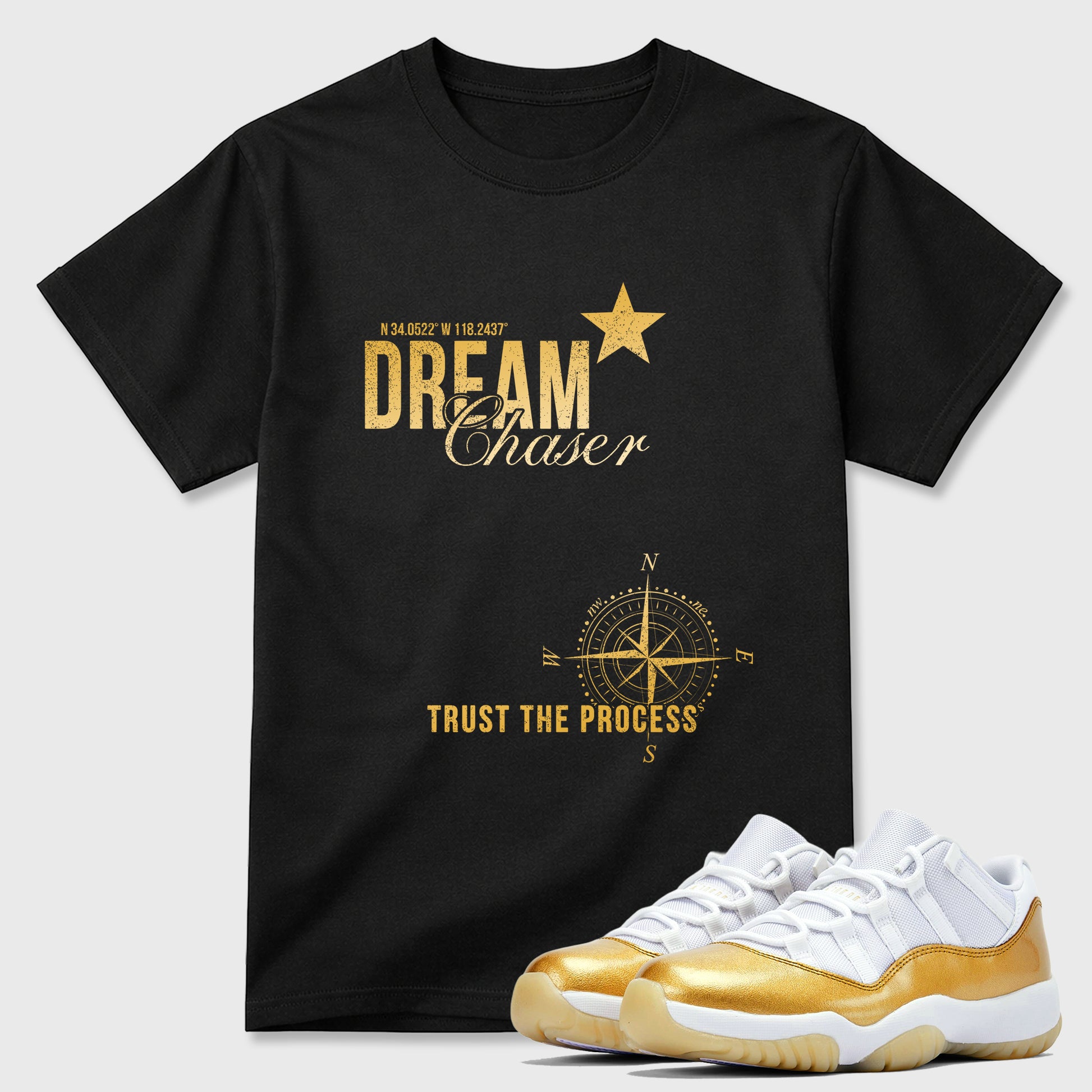 Sneaker match tees – Sneaker Tees To Match Air Jordan 11 Mother's Day Shoes – Dream Chaser Tee Black 1