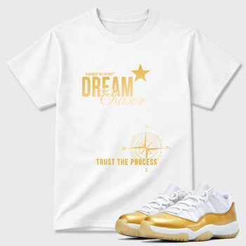 Sneaker match tees – Sneaker Tees To Match Air Jordan 11 Mother's Day Shoes – Dream Chaser Tee White 1
