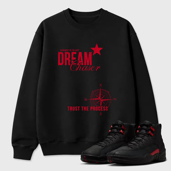 Sneaker match tees – Sneaker Tees To Match Air Jordan 12 Bloodline Shoes – Dream Chaser Tee Black 1