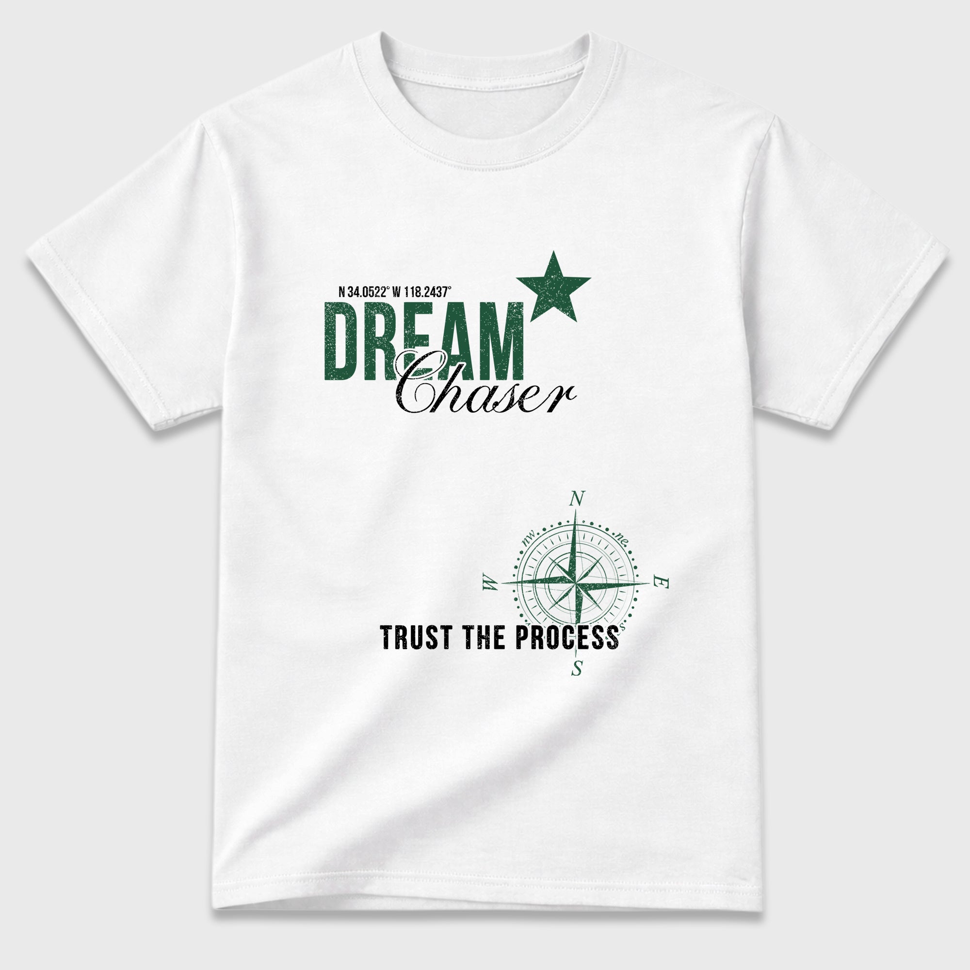 Dream Chaser Graphic T-Shirt featuring original streetwear artwork designed to match the Air Jordan 12 Summit Green. White 2 Graphic T-Shirt.