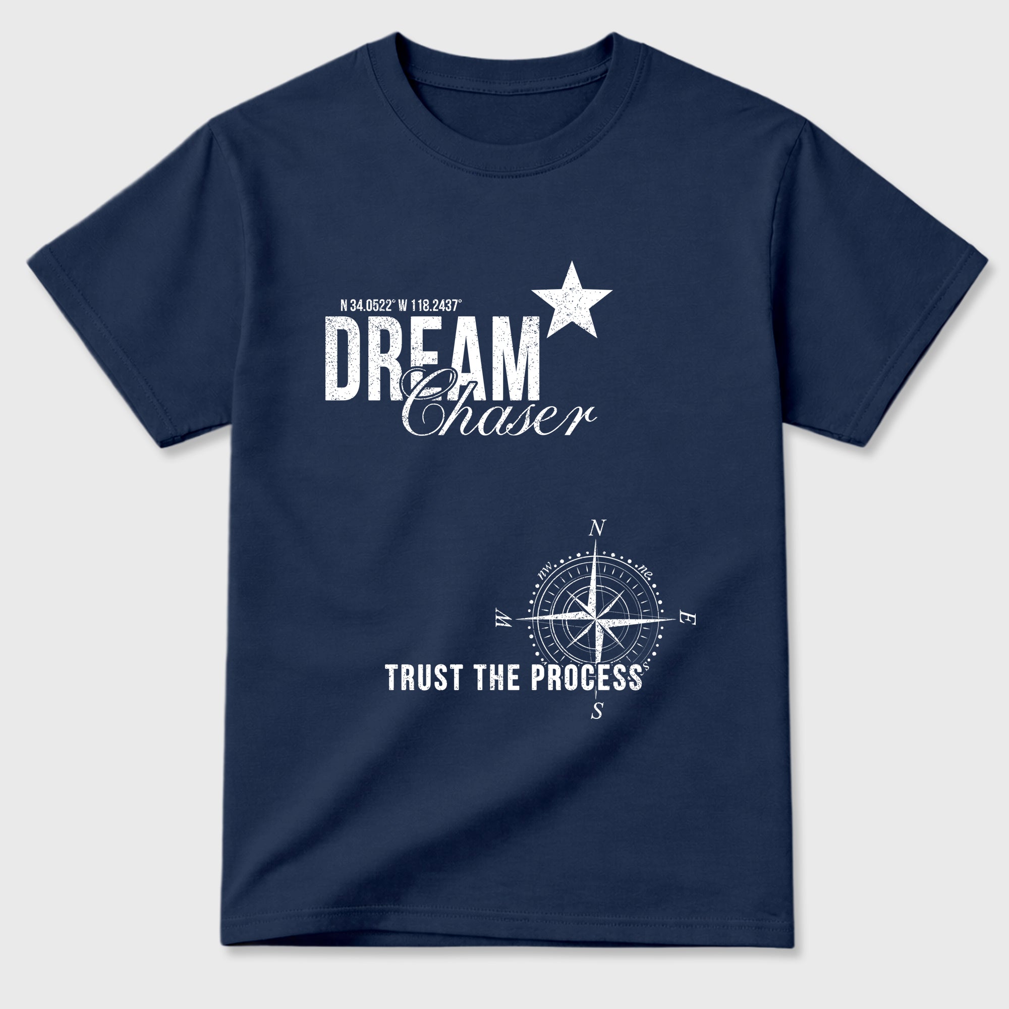 Dream Chaser Graphic T-Shirt featuring original streetwear artwork designed to match the Air Jordan 13 Flint. Navy 2 Graphic T-Shirt.