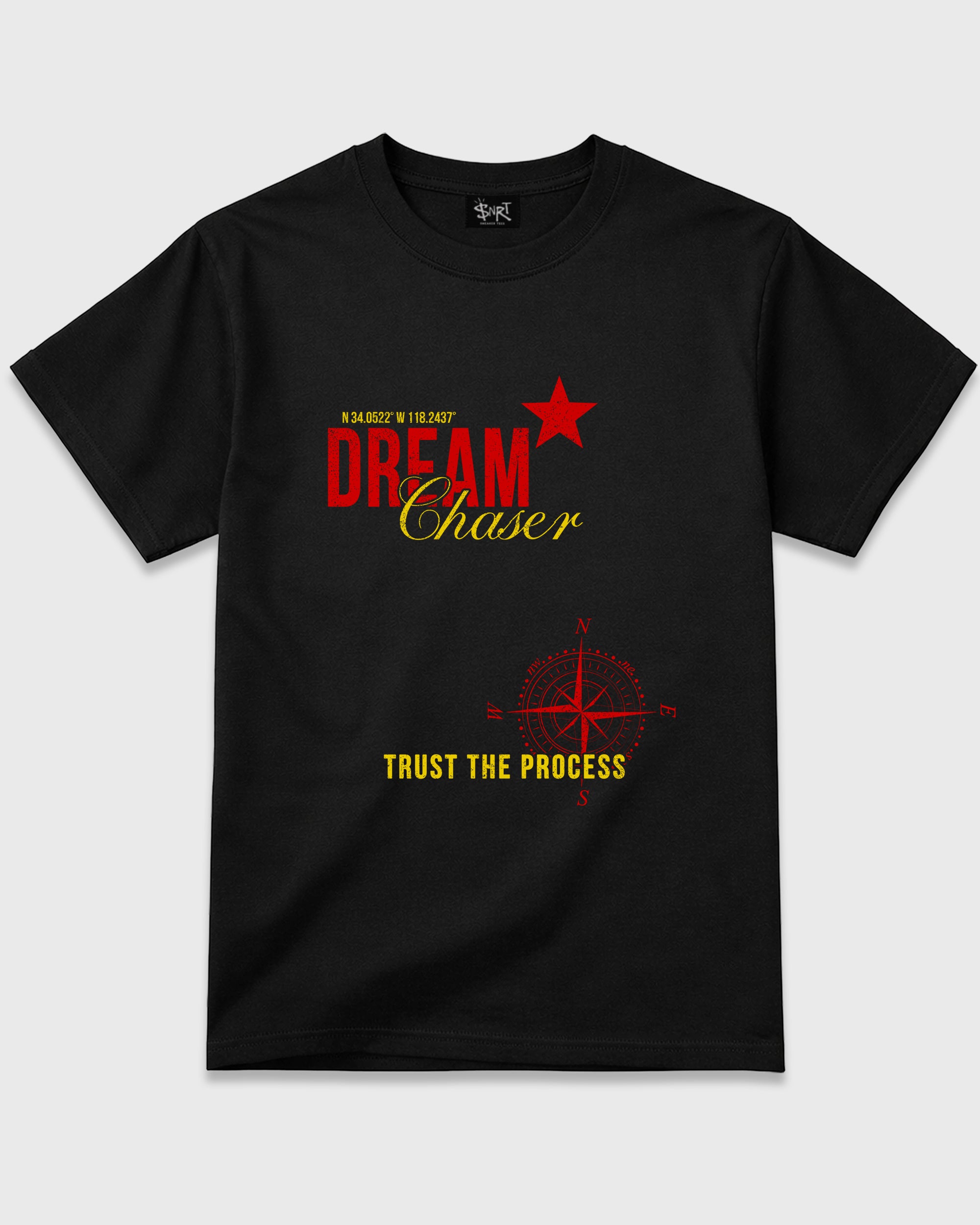 Dream Chaser Graphic T-Shirt featuring original streetwear artwork designed to match the Air Jordan 40 "14" Challenge Red Aka.Ferrari. Black 2 Graphic T-Shirt.