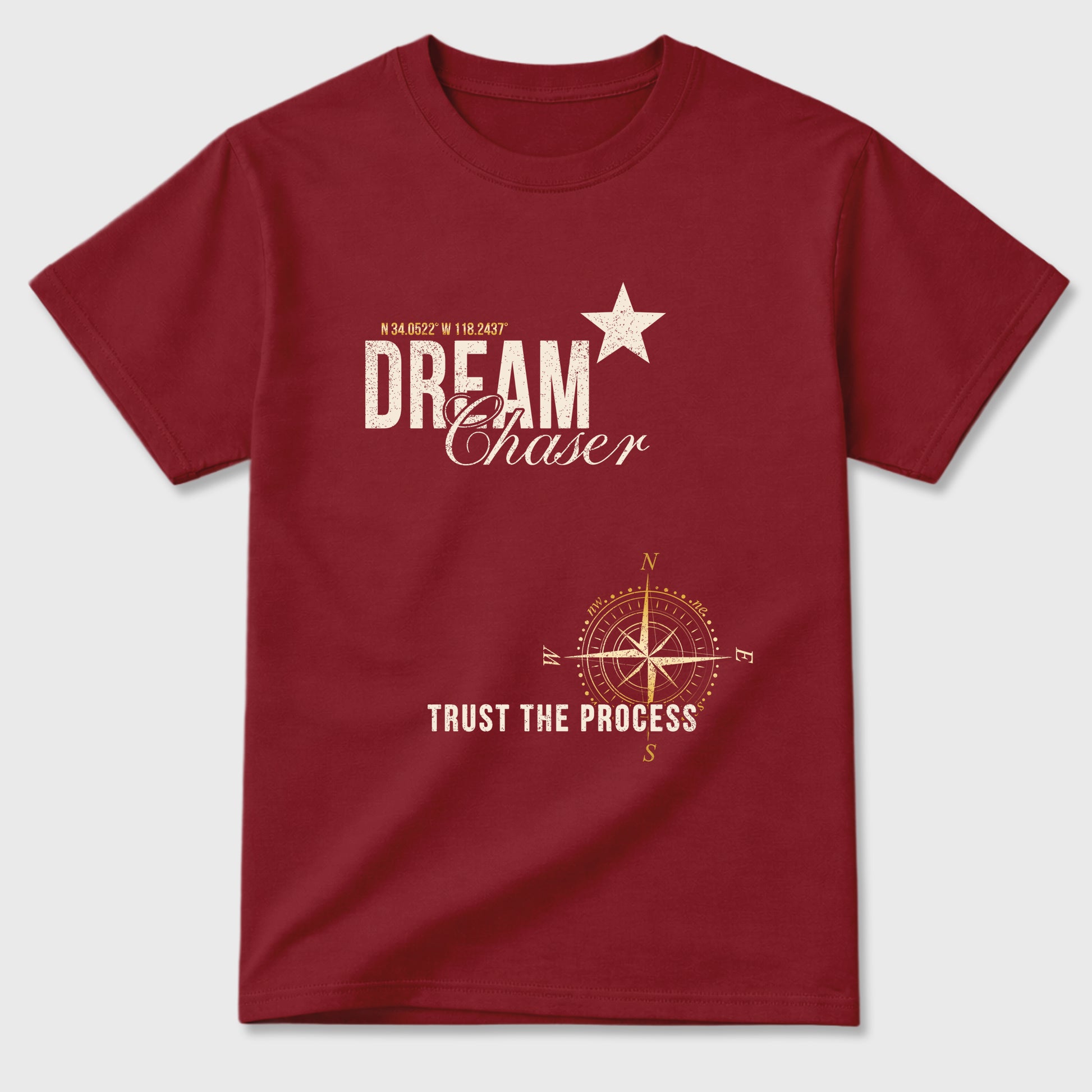 Dream Chaser Graphic T-Shirt sneaker match tee designed for the Air Jordan 3 Bin 23, featuring coordinated color options for a perfect streetwear match. Cardinal 2 shirt.