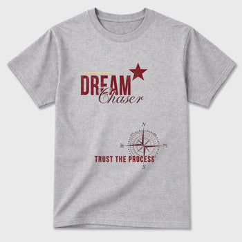Dream Chaser Graphic T-Shirt sneaker match tee designed for the Air Jordan 3 Bin 23, featuring coordinated color options for a perfect streetwear match. Heather Grey 2 shirt.