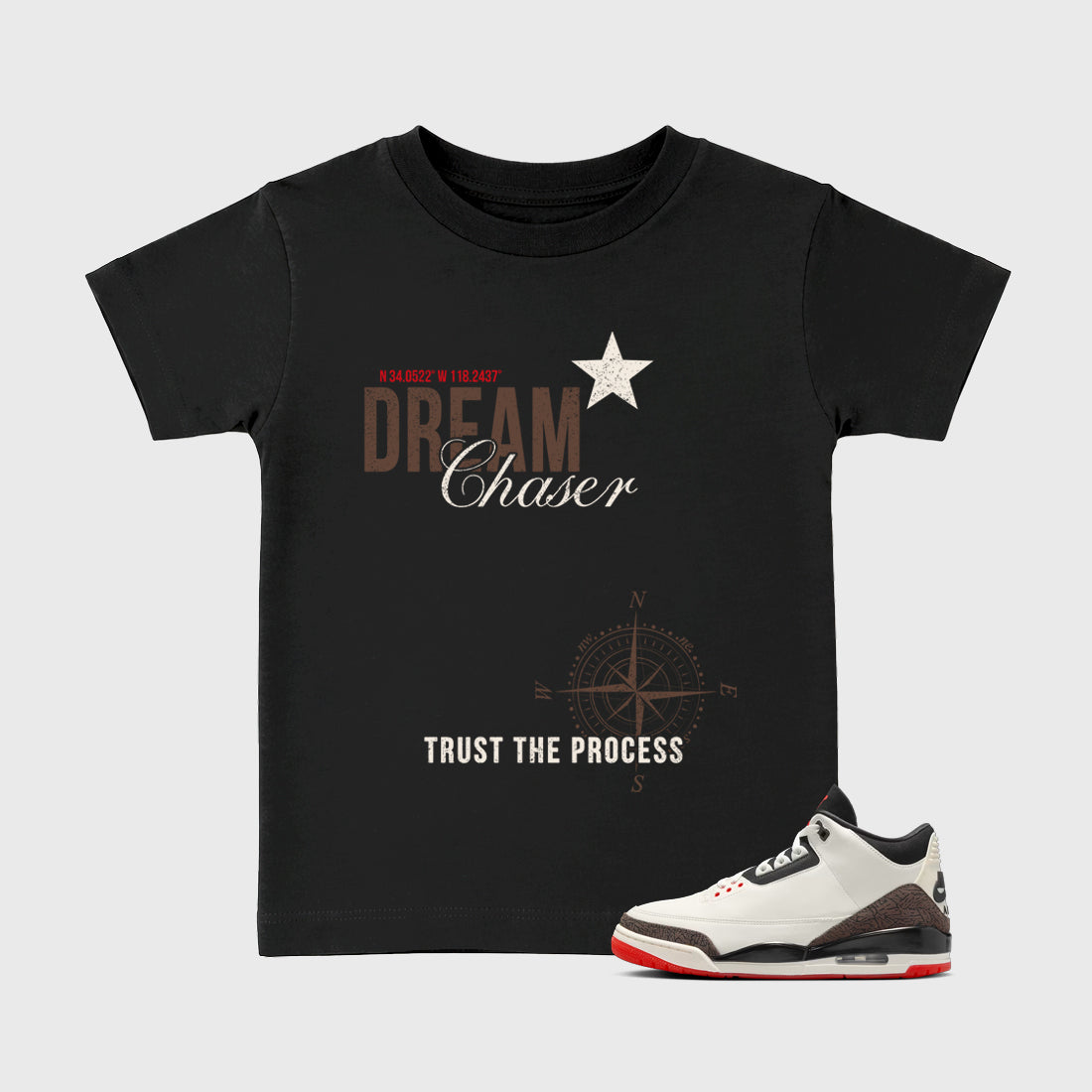 Sneaker match tees – Sneaker Tees To Match Air Jordan 3 World's Best Dad Shoes – Dream Chaser Kids T-Shirt Black 1