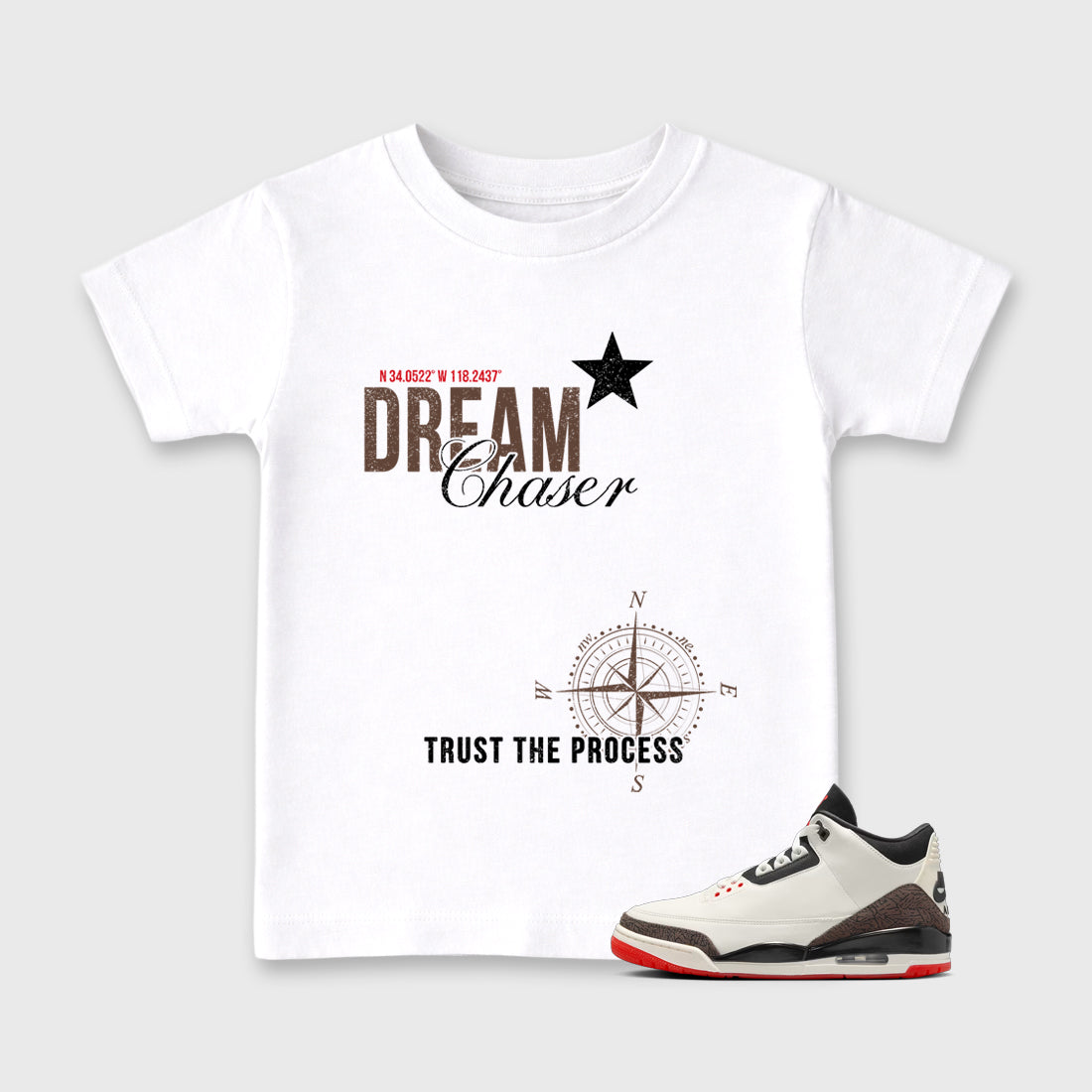Sneaker match tees – Sneaker Tees To Match Air Jordan 3 World's Best Dad Shoes – Dream Chaser Kids T-Shirt White 1