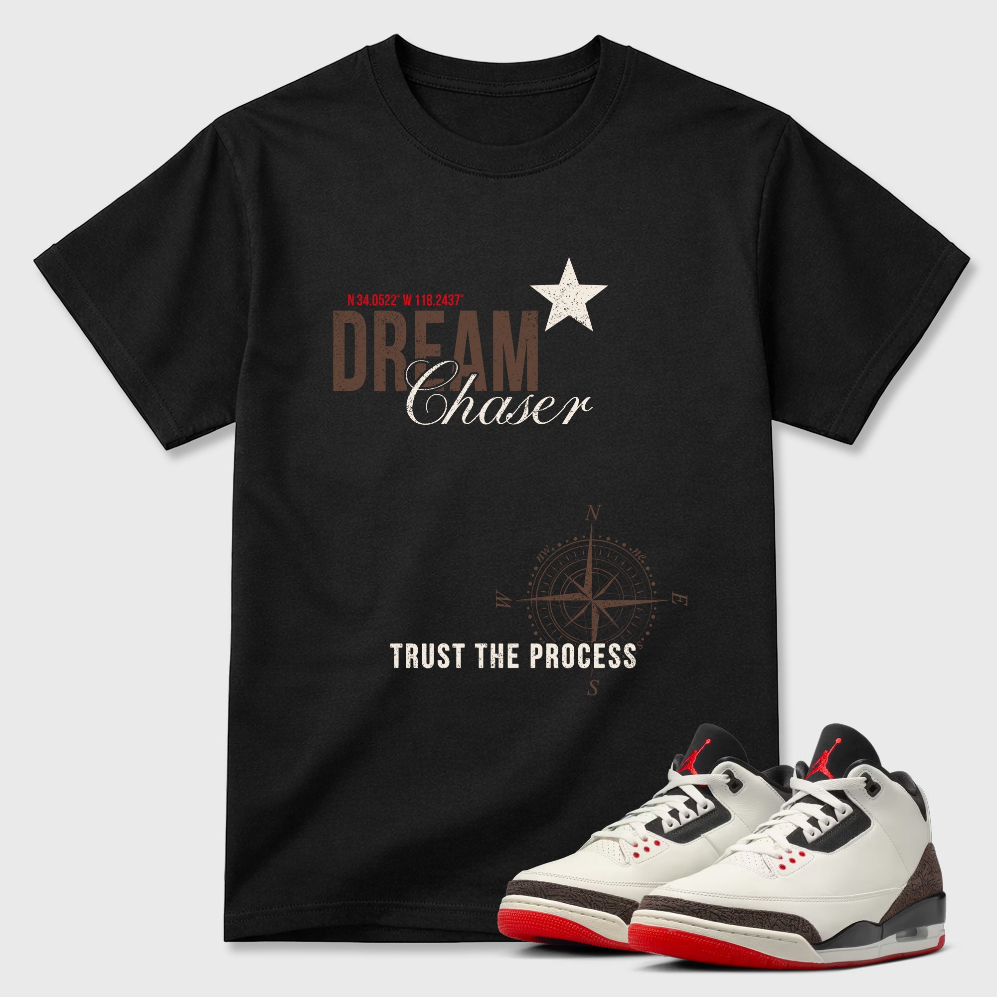 Sneaker match tees – Sneaker Tees To Match Air Jordan 3 World's Best Dad Shoes – Dream Chaser Tee Black 1