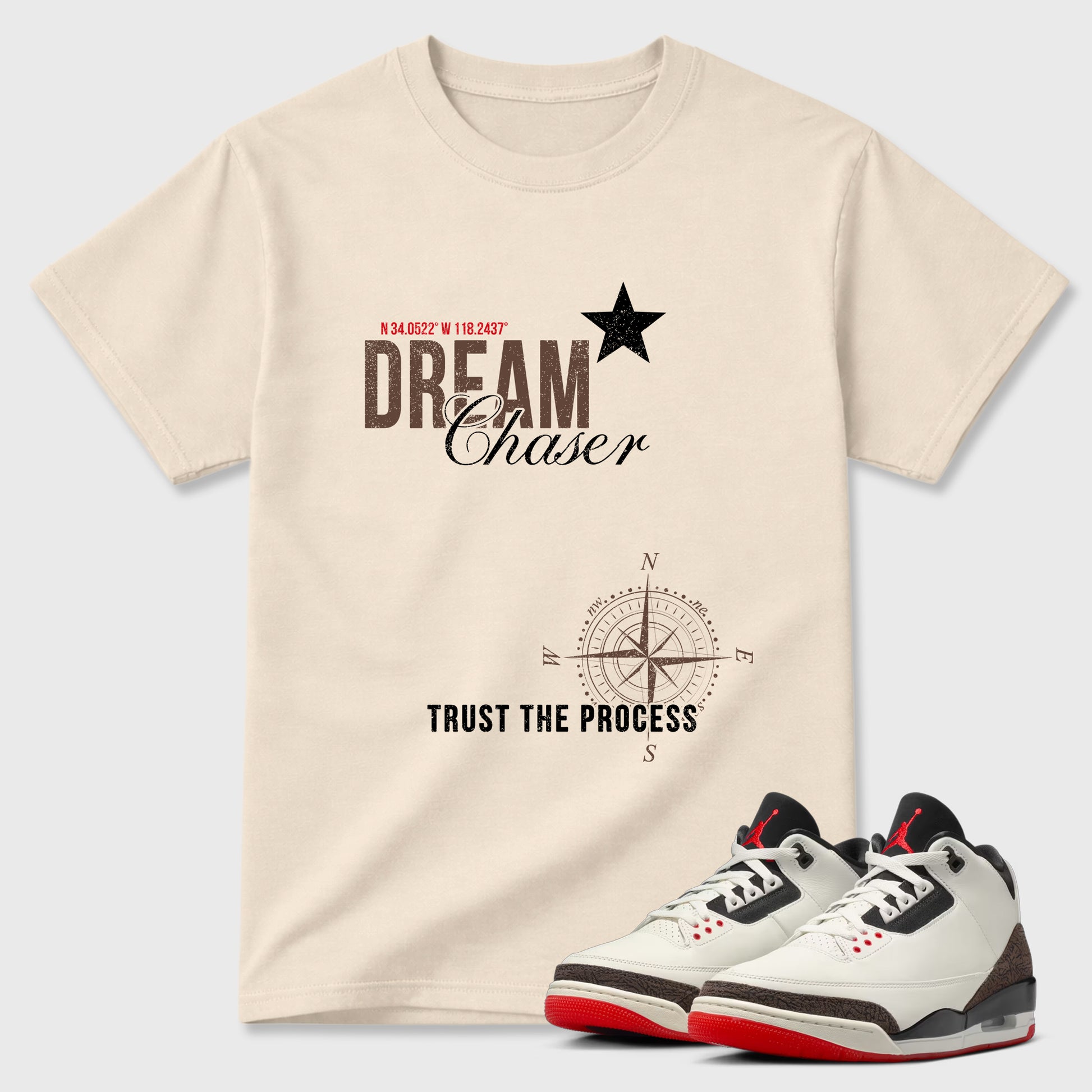 Sneaker match tees – Sneaker Tees To Match Air Jordan 3 World's Best Dad Shoes – Dream Chaser Tee Natural 1
