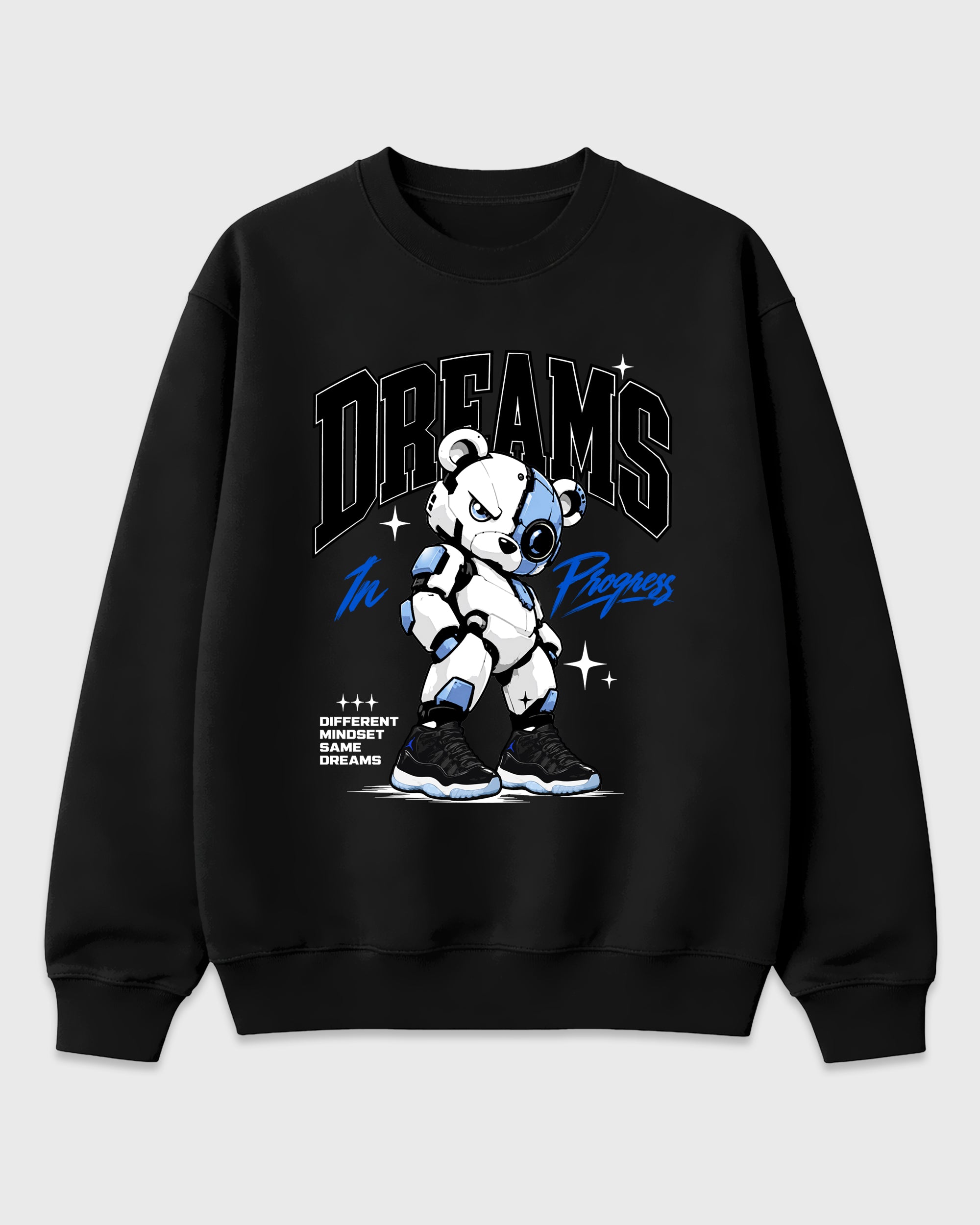 Dreams In Progress Graphic T-Shirt featuring original streetwear artwork designed to match the Air Jordan 11 Space Jam. Black 2 Graphic Tee.
