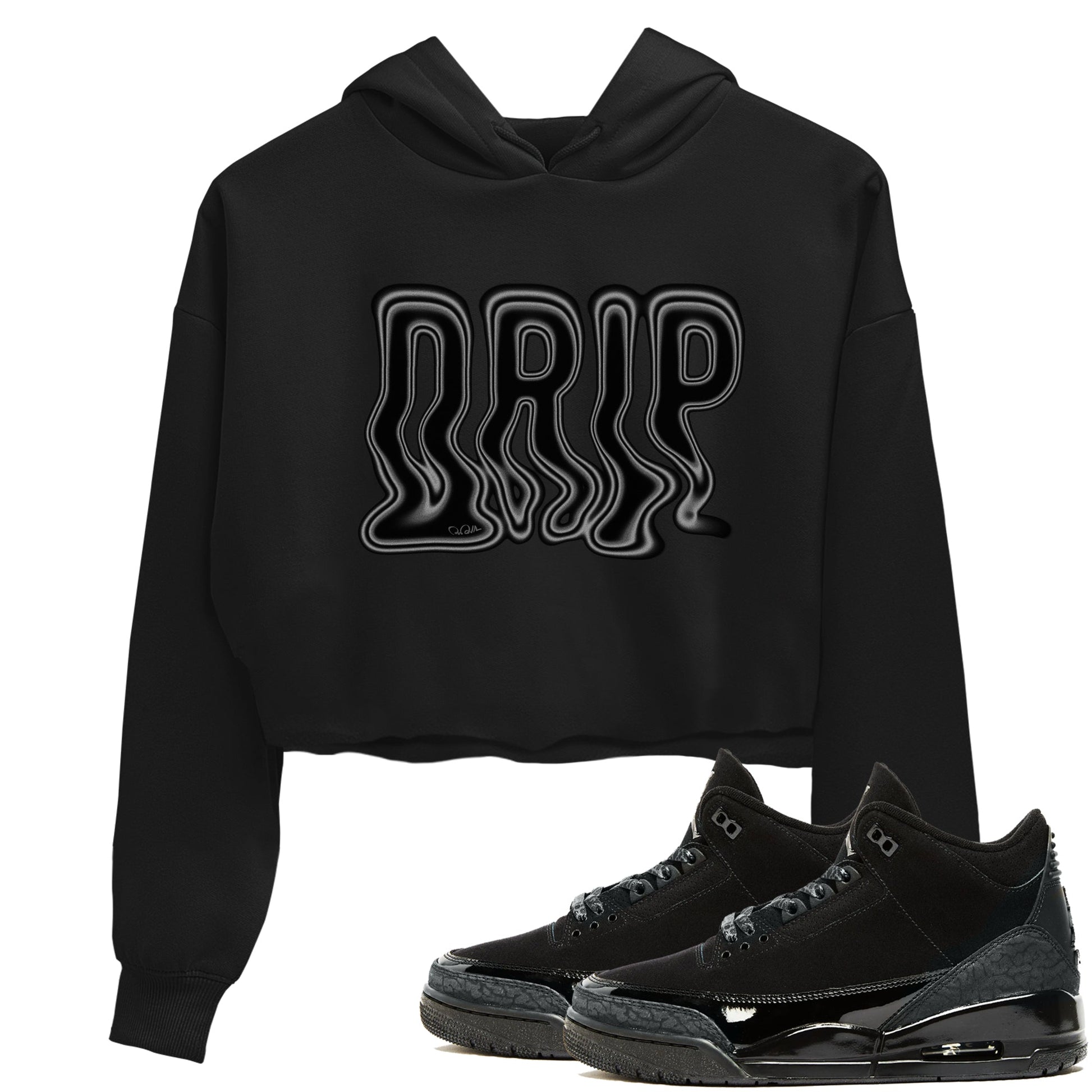 Air Jordan 3 Black Cat shirts to match jordans Drip sneaker tees 3s Retro Black Cat best t-shirts to wear with jordans SNRT Sneaker Tees unisex cotton Black 1 crop tee