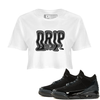 Air Jordan 3 Black Cat shirts to match jordans Drip sneaker tees 3s Retro Black Cat best t-shirts to wear with jordans SNRT Sneaker Tees unisex cotton White 1 crop tee