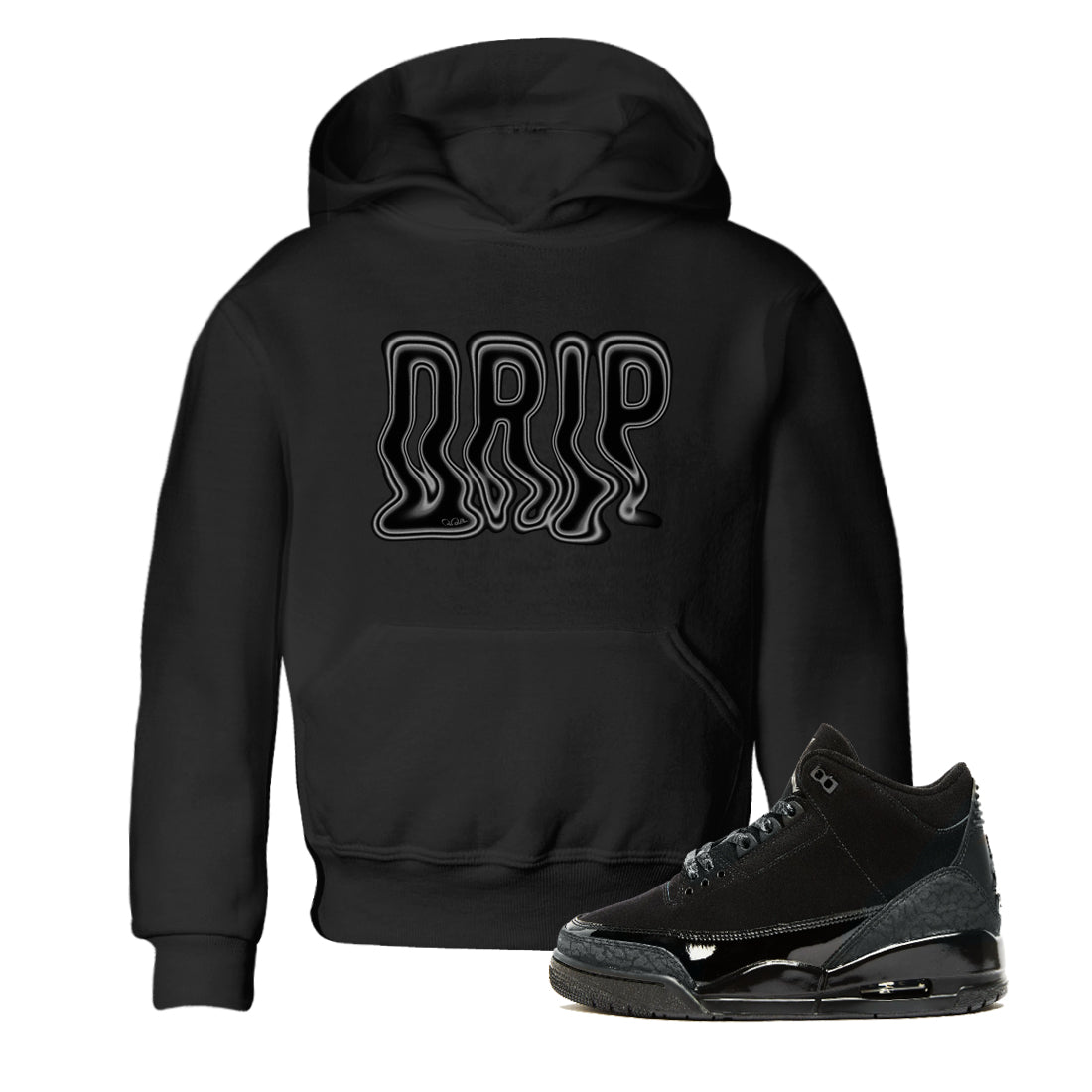 Air Jordan 3 Black Cat shirts to match jordans Drip sneaker tees 3s Retro Black Cat best t-shirts to wear with jordans SNRT Sneaker Tees Youth Baby Black 1 tee