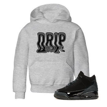 Air Jordan 3 Black Cat shirts to match jordans Drip sneaker tees 3s Retro Black Cat best t-shirts to wear with jordans SNRT Sneaker Tees Youth Baby Heather Grey 1 tee