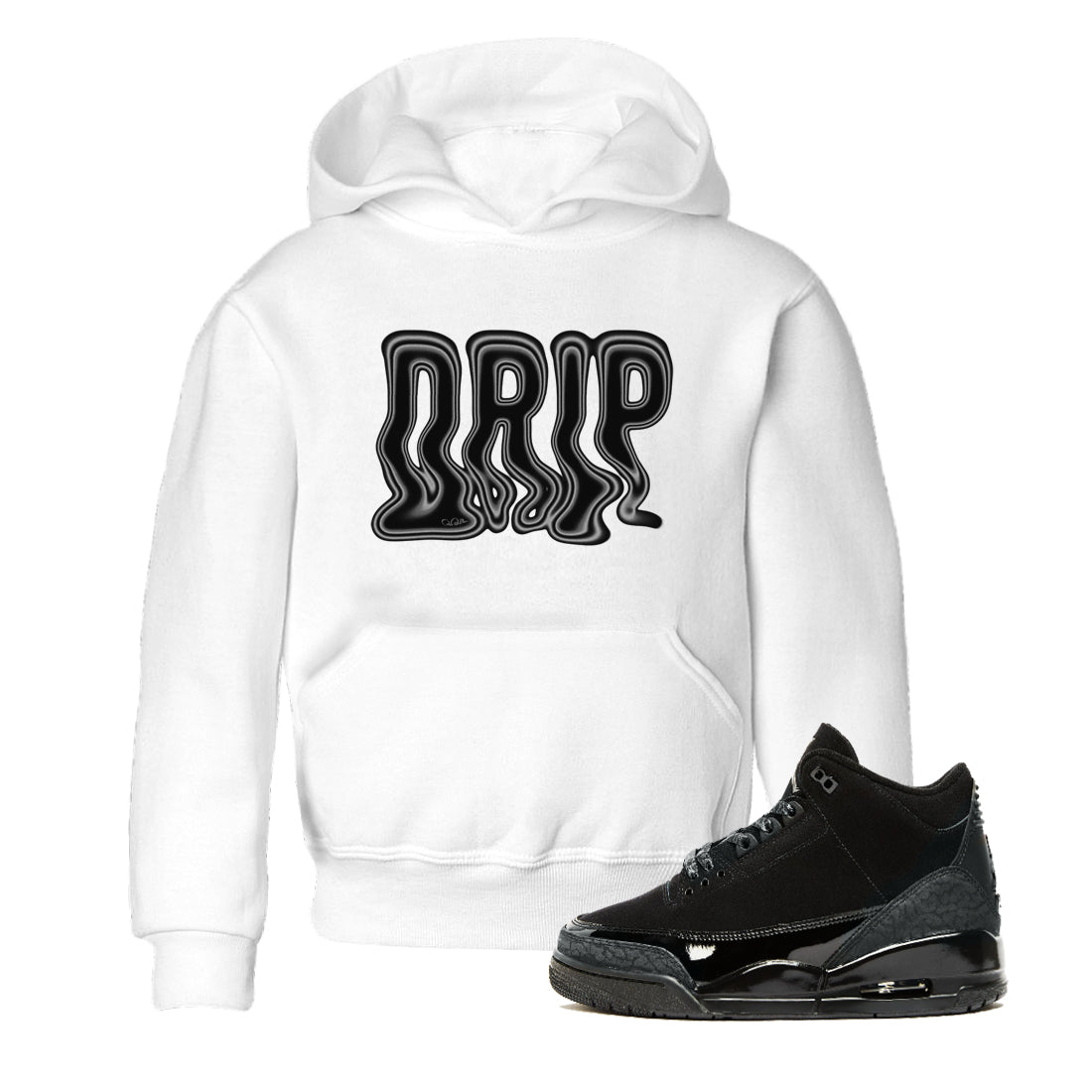 Air Jordan 3 Black Cat shirts to match jordans Drip sneaker tees 3s Retro Black Cat best t-shirts to wear with jordans SNRT Sneaker Tees Youth Baby White 1 tee