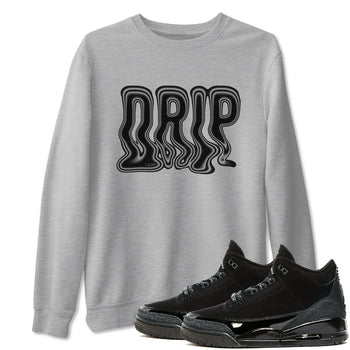 Air Jordan 3 Black Cat shirts to match jordans Drip sneaker tees 3s Retro Black Cat best t-shirts to wear with jordans SNRT Sneaker Tees unisex cotton Heather Grey 1 shirts