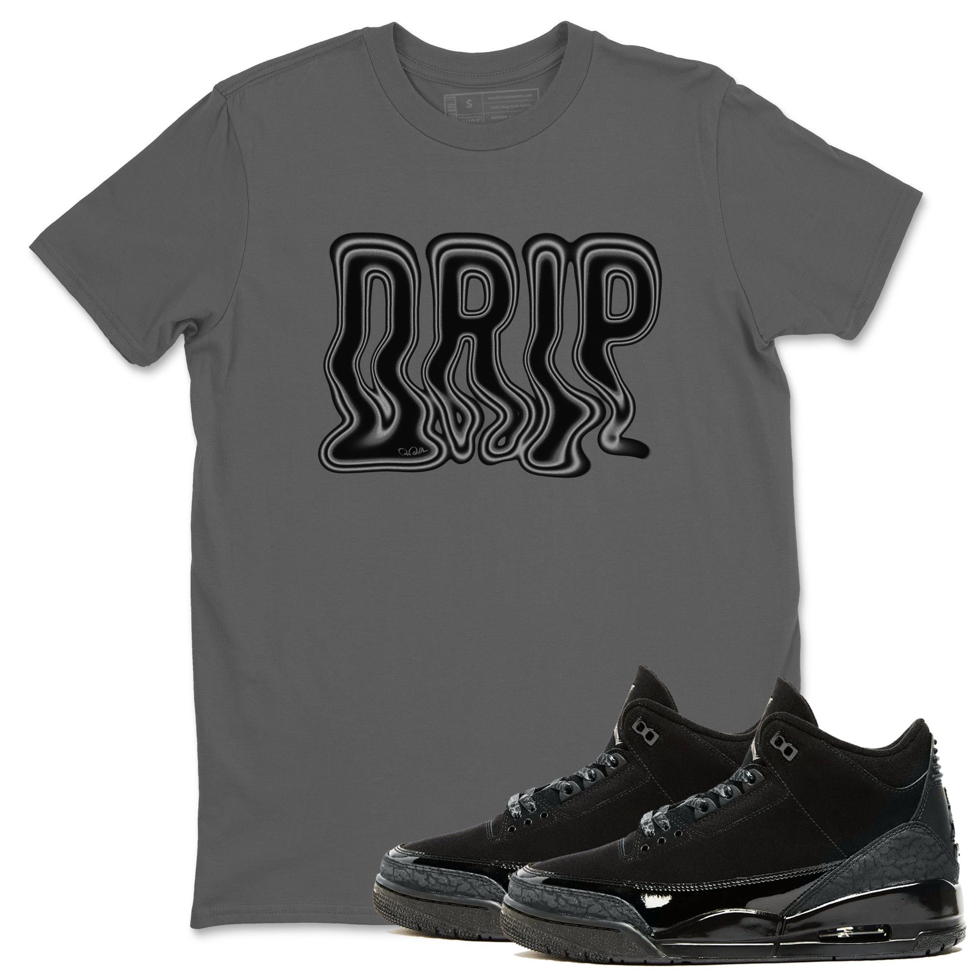 Air Jordan 3 Black Cat shirts to match jordans Drip sneaker tees 3s Retro Black Cat best t-shirts to wear with jordans SNRT Sneaker Tees unisex cotton Cool Grey 1 shirts