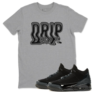Air Jordan 3 Black Cat shirts to match jordans Drip sneaker tees 3s Retro Black Cat best t-shirts to wear with jordans SNRT Sneaker Tees unisex cotton Heather Grey 1 shirts