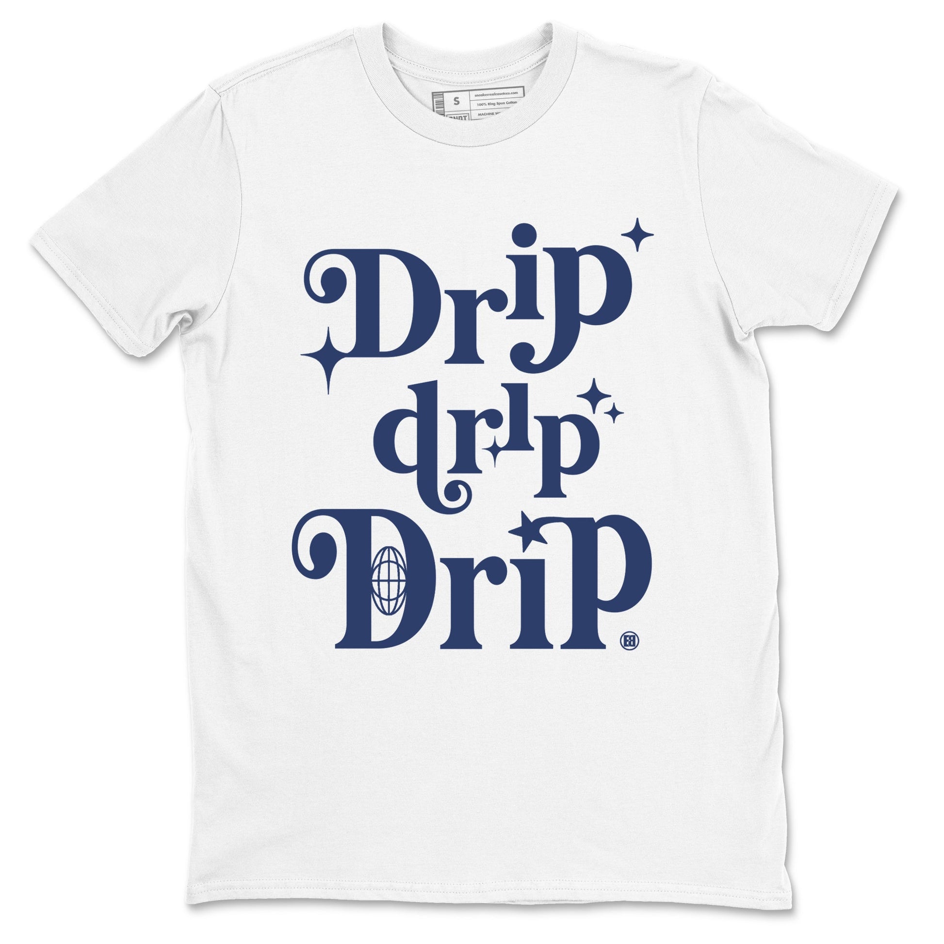1s Midnight Navy shirts to match jordans Drip Drip Drip sneaker match tees Air Jordan 1 Midnight Navy match shoes to clothes SNRT Sneaker Tees unisex cotton White 2 shirts