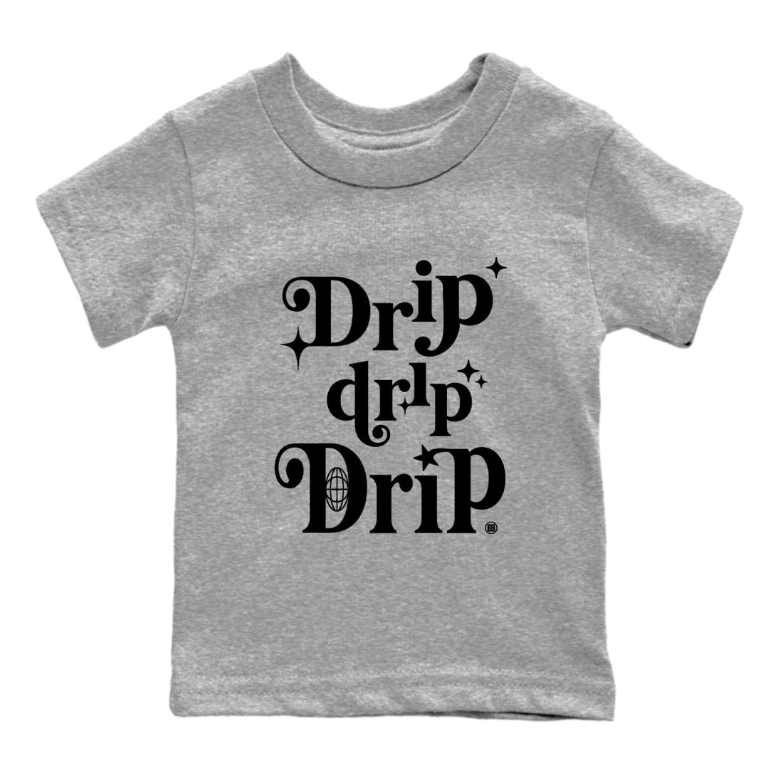 12s Black Wolf Grey shirts to match jordans Drip Drip Drip sneaker match tees Air Jordan 12 Barons match shoes to clothes SNRT Sneaker Tees Youth Baby Heather Grey 2 tee