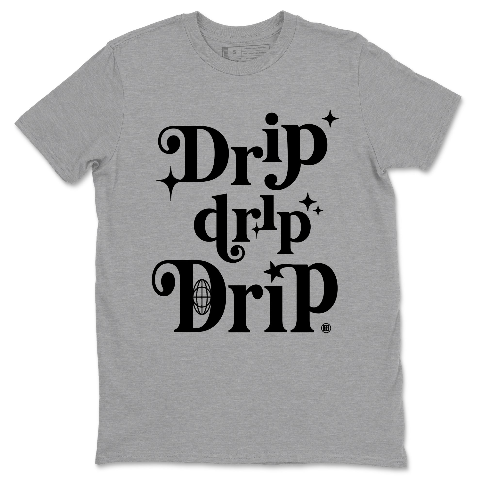 12s Black Wolf Grey shirts to match jordans Drip Drip Drip sneaker match tees Air Jordan 12 Barons match shoes to clothes SNRT Sneaker Tees unisex cotton Heather Grey 2 shirts