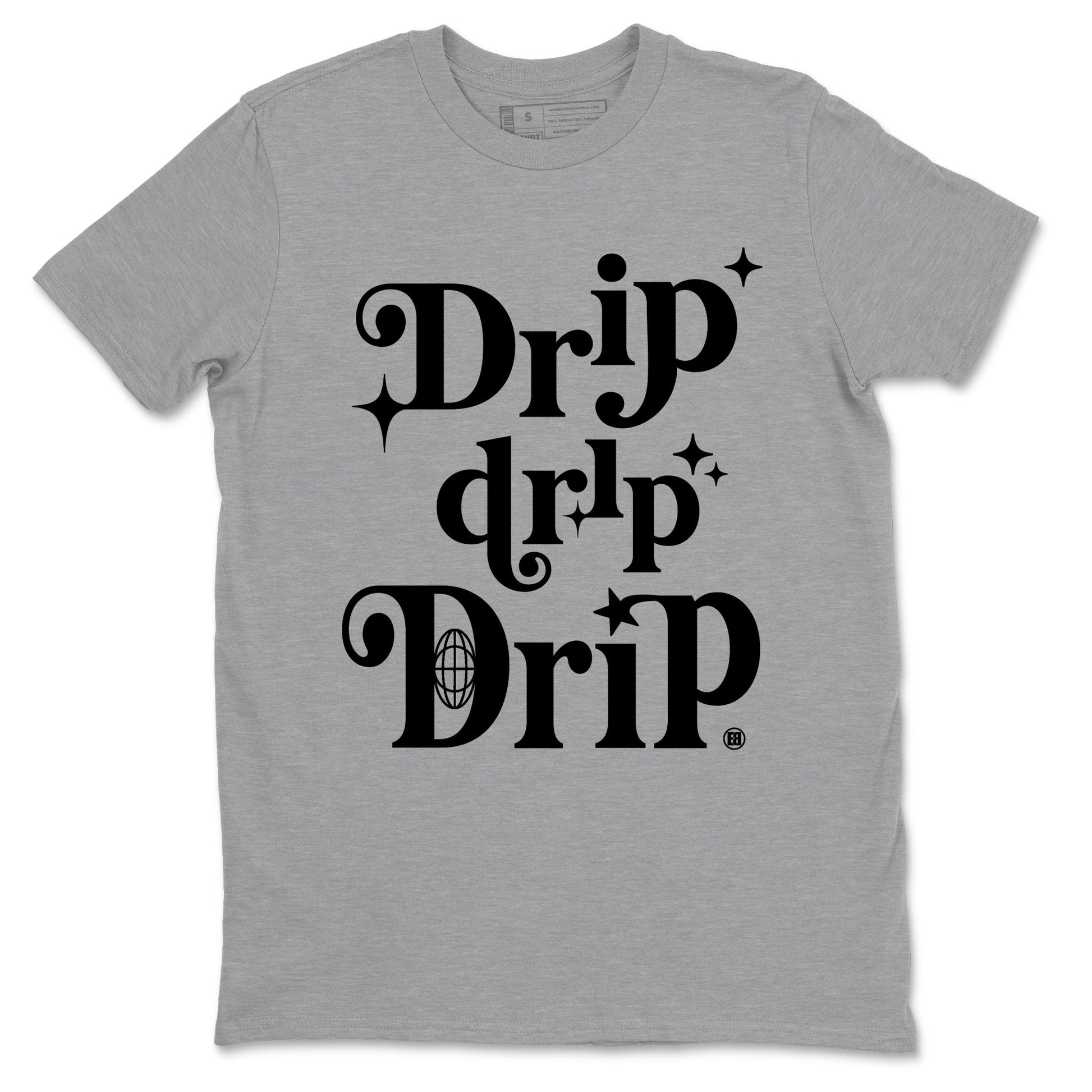 12s Black Wolf Grey shirts to match jordans Drip Drip Drip sneaker match tees Air Jordan 12 Barons match shoes to clothes SNRT Sneaker Tees unisex cotton Heather Grey 2 shirts