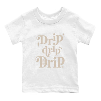 4s A Ma Maniere x Fossil Stone shirts to match jordans Drip Drip Drip sneaker match tees Air Jordan 4 A Ma Maniere x Fossil Stone match shoes to clothes SNRT Sneaker Tees Youth Baby White 2 tee