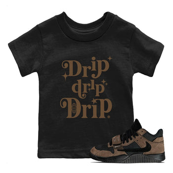 Jordan Jumpman Jack Travis Scott Dark Mocha shirts to match jordans Drip Drip Drip sneaker match tees Jordan Jumpman Jack Travis Scott Dark Mocha match shoes to clothes SNRT Sneaker Tees Youth Baby Black 1 tee