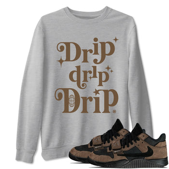 Jordan Jumpman Jack Travis Scott Dark Mocha shirts to match jordans Drip Drip Drip sneaker match tees Jordan Jumpman Jack Travis Scott Dark Mocha match shoes to clothes SNRT Sneaker Tees unisex cotton Heather Grey 1 shirts