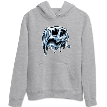 Drip Skull sneaker match t-shirt styled to complete your fit with the Air Foamposite One Psychic Blue sneakers, shown in Heather Grey 2.