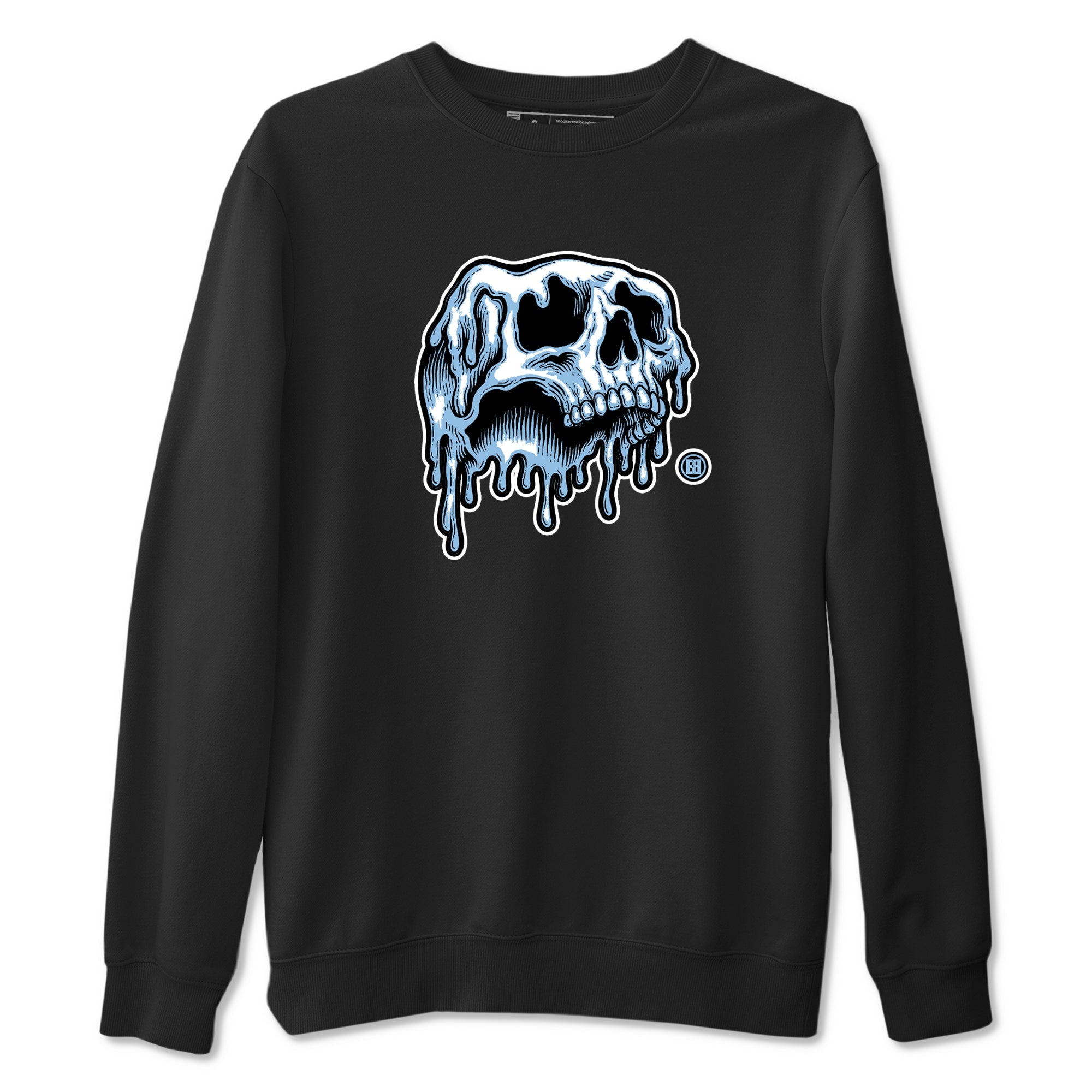 Drip Skull sneaker match t-shirt styled to complete your fit with the Air Foamposite One Psychic Blue sneakers, shown in Black 2.