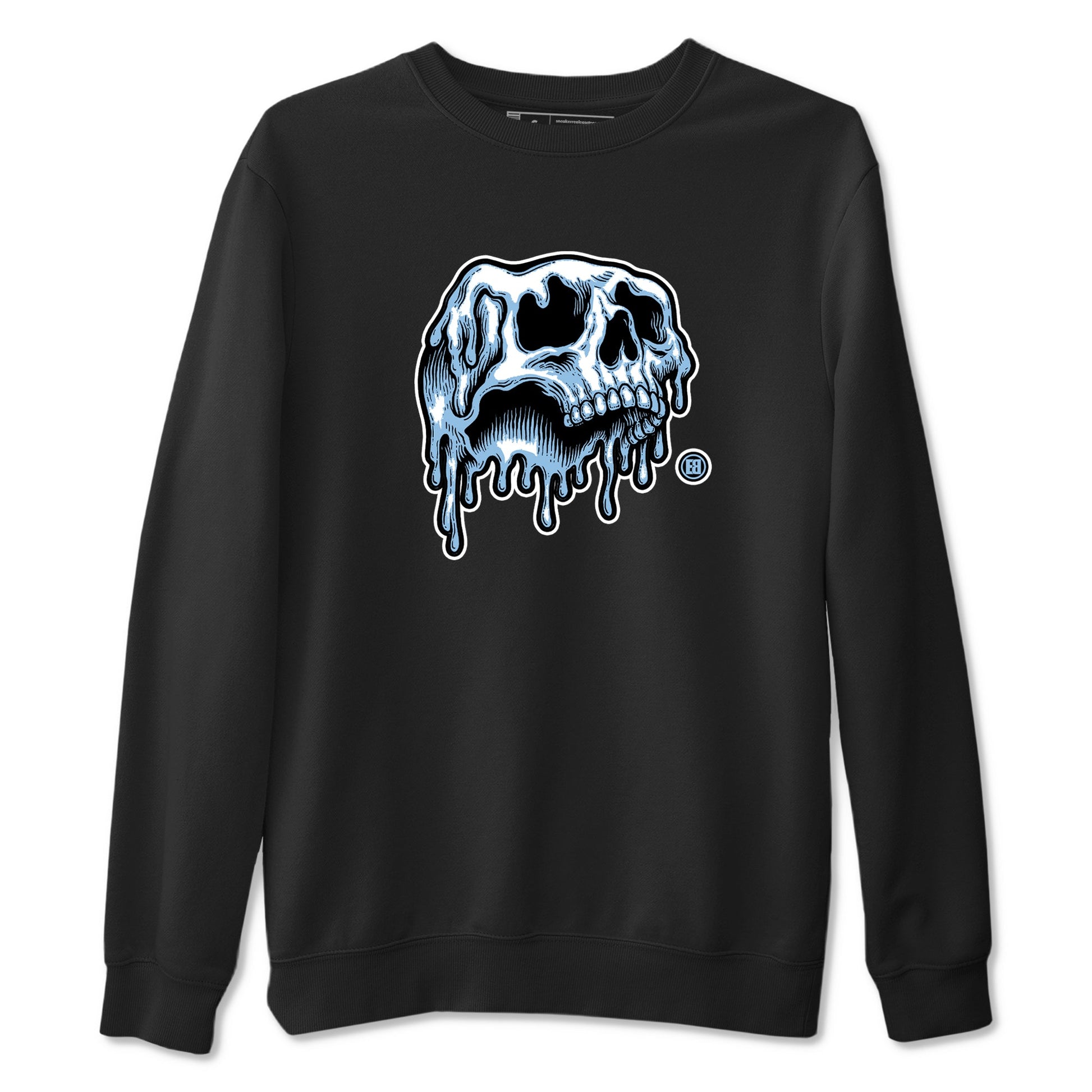 Drip Skull sneaker match t-shirt styled to complete your fit with the Air Foamposite One Psychic Blue sneakers, shown in Black 2.