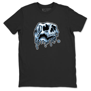 Drip Skull sneaker match t-shirt styled to complete your fit with the Air Foamposite One Psychic Blue sneakers, shown in Black 2.