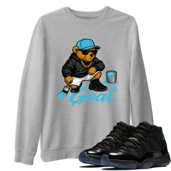 Sneaker Threads – Sneaker Tees To Match Air Jordan 11 Retro Gamma – Drip the GOAT Graphic Tee Heather Grey 1. Perfect for Jordan releases 2025 colorways.