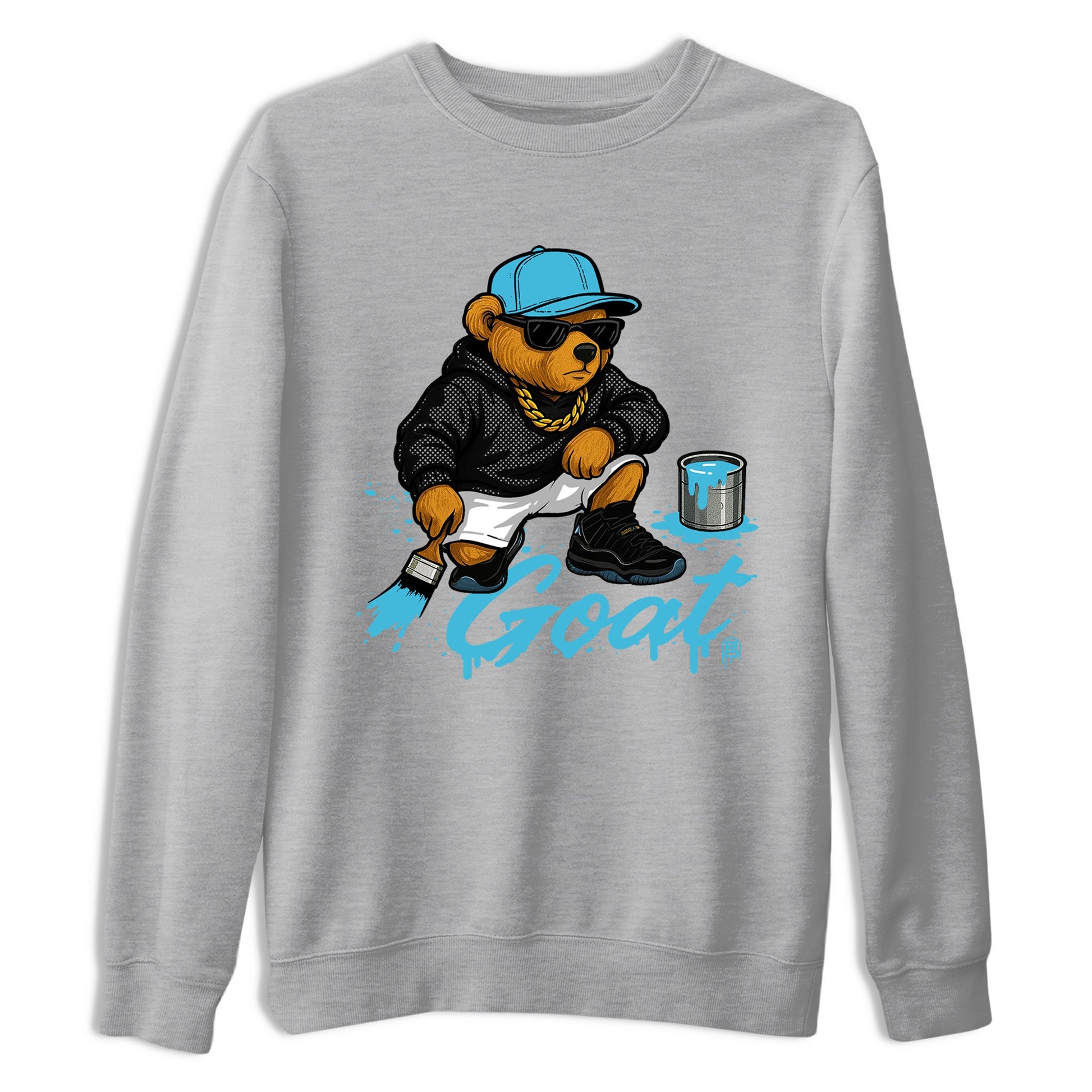 Sneaker Threads – Sneaker Tees To Match Air Jordan 11 Retro Gamma – Drip the GOAT Graphic Tee Heather Grey 2. Perfect for Jordan releases 2025 colorways.