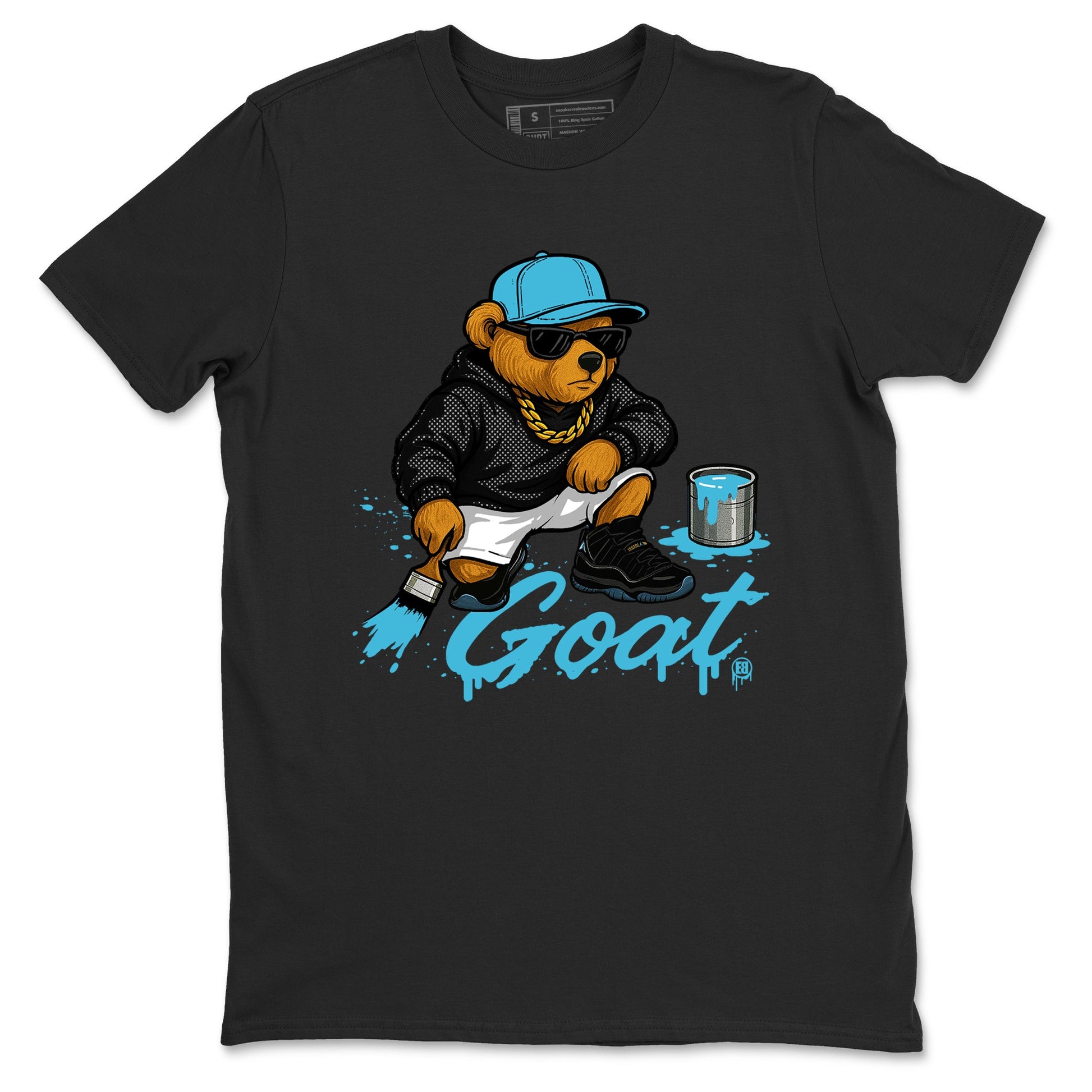 Sneaker Threads – Sneaker Tees To Match Air Jordan 11 Retro Gamma – Drip the GOAT Graphic Tee Black 2. Perfect for Jordan releases 2025 colorways.
