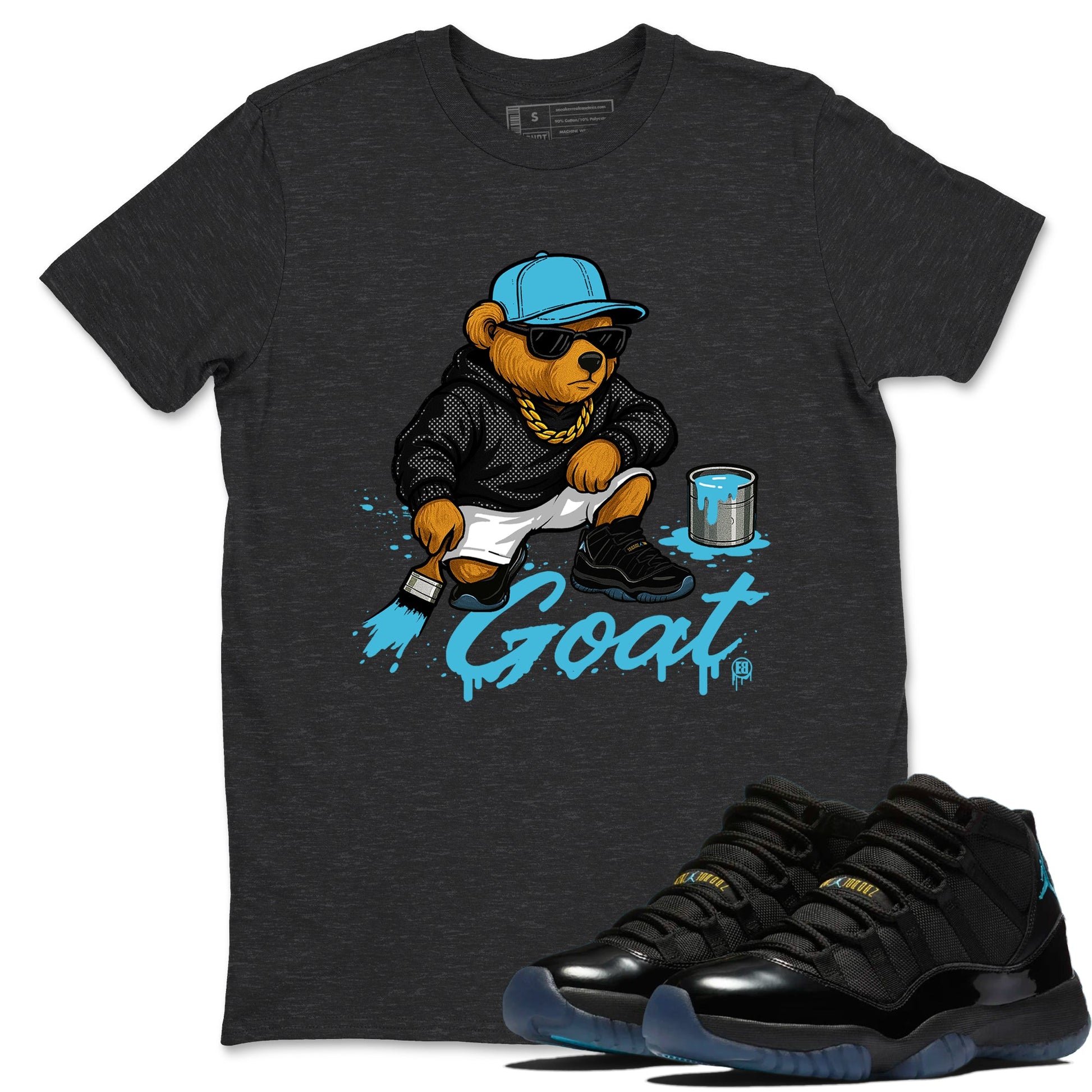 Sneaker Threads – Sneaker Tees To Match Air Jordan 11 Retro Gamma – Drip the GOAT Graphic Tee Charcoal Heather 1. Perfect for Jordan releases 2025 colorways.