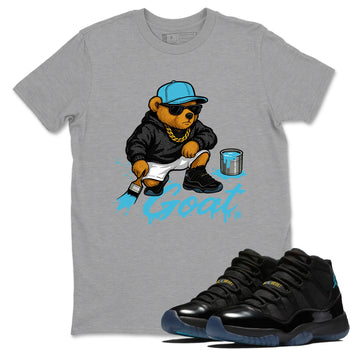 Sneaker Threads – Sneaker Tees To Match Air Jordan 11 Retro Gamma – Drip the GOAT Graphic Tee Heather Grey 1. Perfect for Jordan releases 2025 colorways.