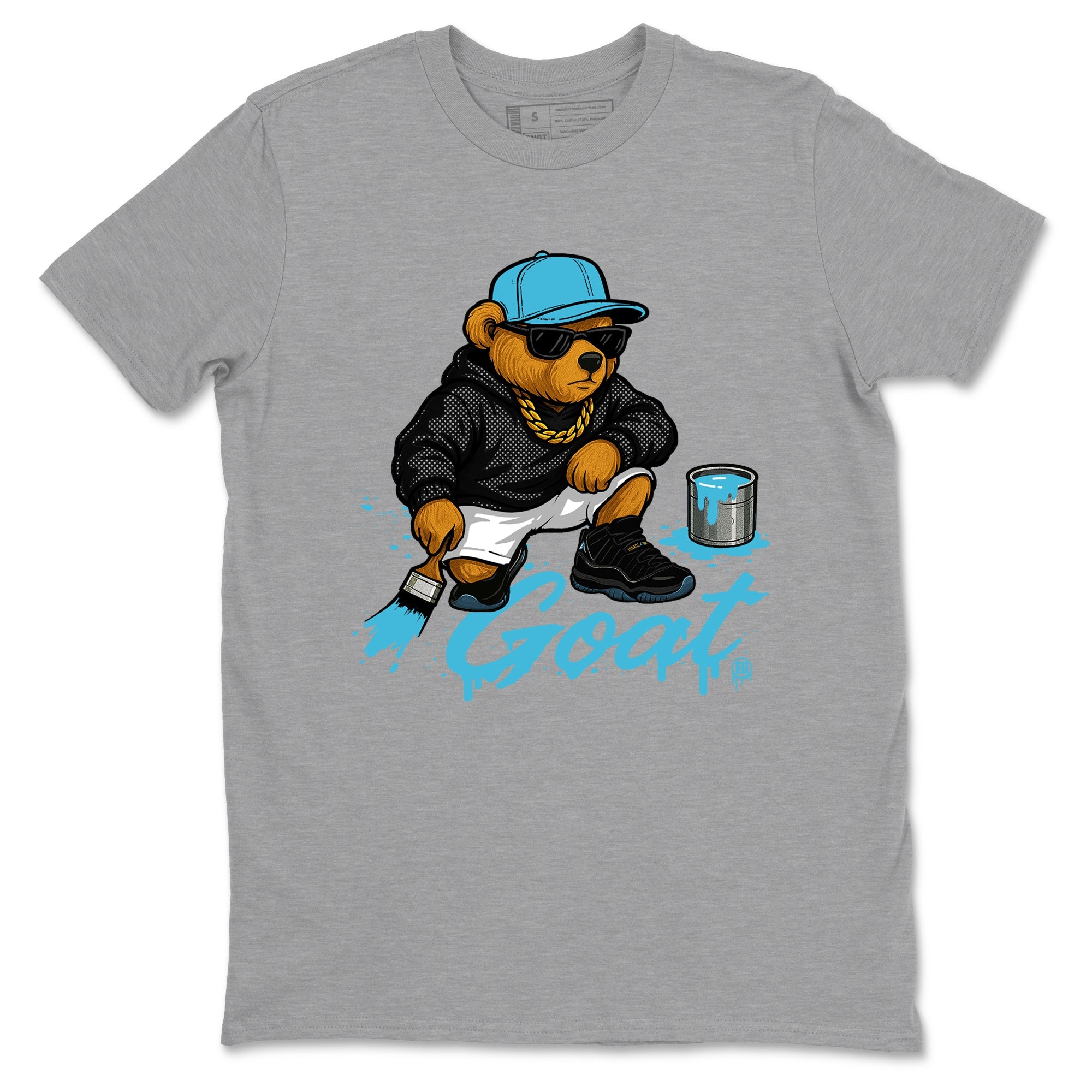 Sneaker Threads – Sneaker Tees To Match Air Jordan 11 Retro Gamma – Drip the GOAT Graphic Tee Heather Grey 2. Perfect for Jordan releases 2025 colorways.