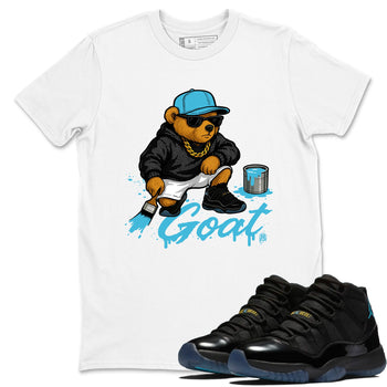 Sneaker Threads – Sneaker Tees To Match Air Jordan 11 Retro Gamma – Drip the GOAT Graphic Tee White 1. Perfect for Jordan releases 2025 colorways.