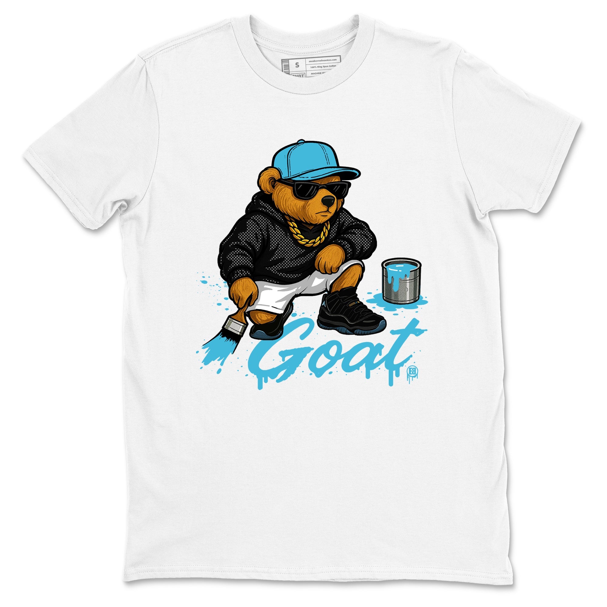 Sneaker Threads – Sneaker Tees To Match Air Jordan 11 Retro Gamma – Drip the GOAT Graphic Tee White 2. Perfect for Jordan releases 2025 colorways.