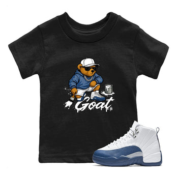 Sneaker match tees – Sneaker Tees To Match Air Jordan 12 French Blue Shoes – Drip the GOAT Kids T-Shirt Black 1