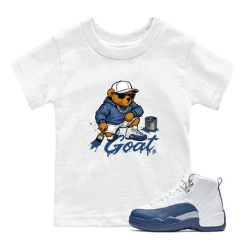 Sneaker match tees – Sneaker Tees To Match Air Jordan 12 French Blue Shoes – Drip the GOAT Kids T-Shirt White 1